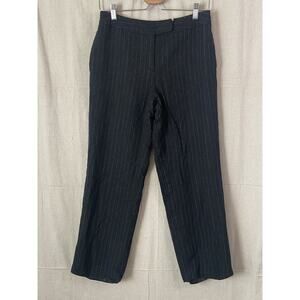Vintage David N Petite Dark Academia Wool Pin Striped Trousers Women Size 8P